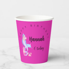 Vasos De Papel Tema de la sirena Chica de cumpleaños