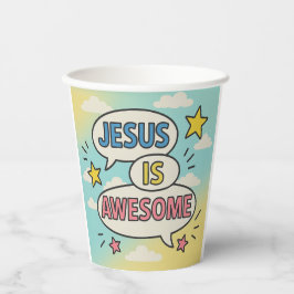 Vasos De Papel Tema de la vajilla fiesta cristiana