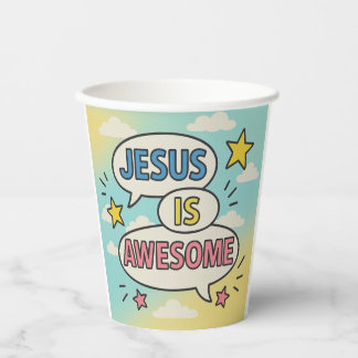 Vasos De Papel Tema de la vajilla fiesta cristiana