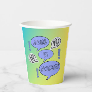 Vasos De Papel Tema de la vajilla fiesta cristiana