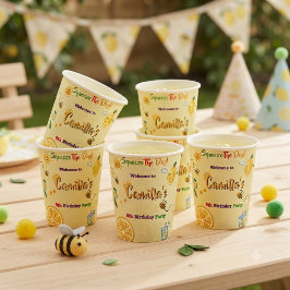 Vasos De Papel Tema de limón para cumpleaños de niños