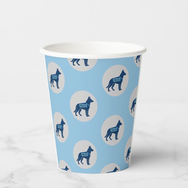 Vasos De Papel Tema de policía (Anverso)