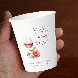 Vasos De Papel Tema de Vino Rosado de Vino Antes de Votos de Desp