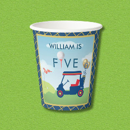 Vasos De Papel Tema del Boy Golf 5ª fiesta de cumpleaños