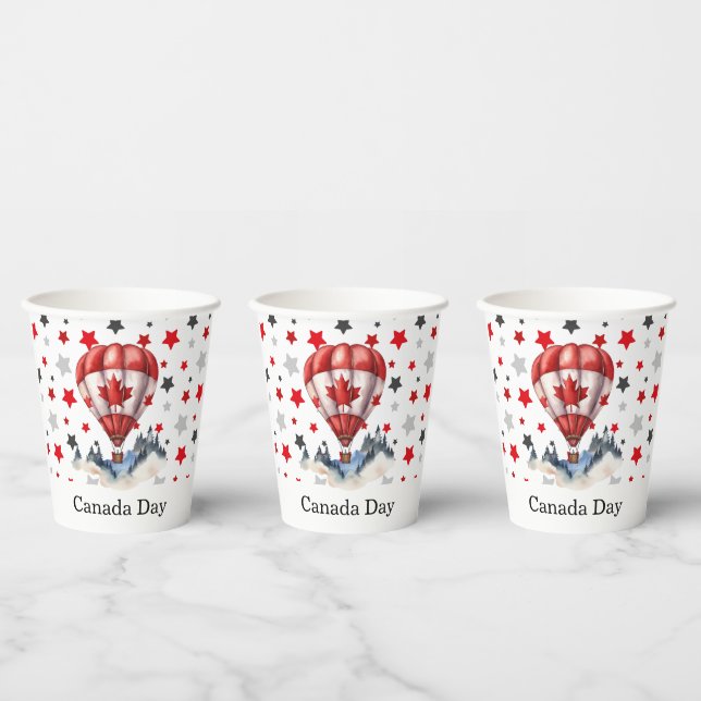 Vasos De Papel Tema del Día de Canadá (Multi)