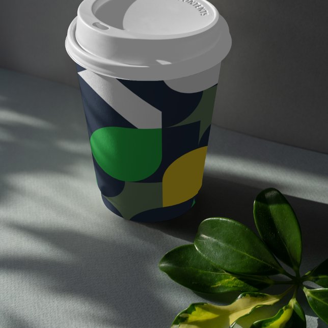 Vasos De Papel Tema Fiesta brillante (green bauhaus style theme kids,adult party stationery, birthday party use and throw paper cups)