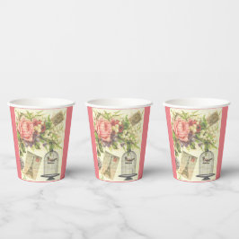 Vasos De Papel Tema francés vintage Paris Paper cup