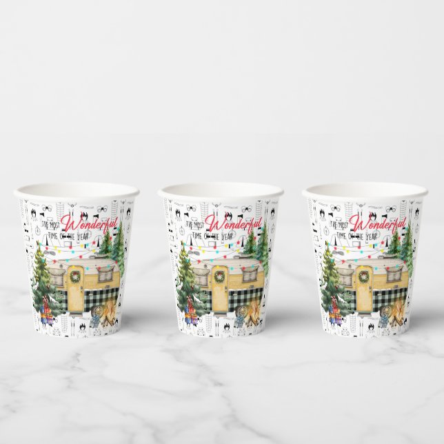 Vasos De Papel Temas de Navidades de campamento (Multi)