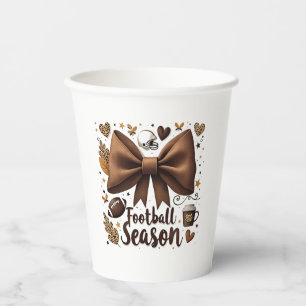 Vasos De Papel Temporada de fútbol de Game Day Bow Coquette