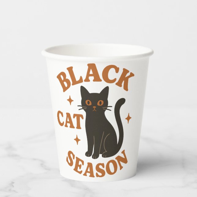 Vasos De Papel Temporada de gatos negros (Anverso)