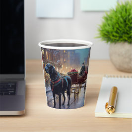 Vasos De Papel Temporada festiva de Navidades de Labrador Negro