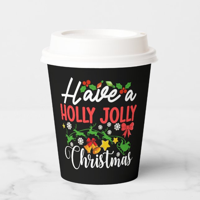 Vasos De Papel Tenga Un Navidad Holly Jolly-86096 (Anverso)