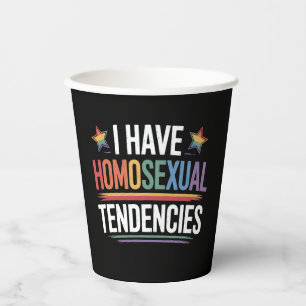 Vasos De Papel Tengo Tendencias Homosexuales Orgullo LGBTQ Arcoír