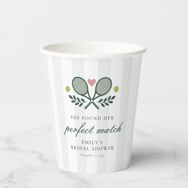 Vasos De Papel Tenis Boda Perfect Match (Anverso)