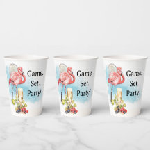 Tennis Flamingo s with Racket and Ball 