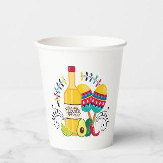 Vasos De Papel Tequila, arte folclórico mexicano de Maracas