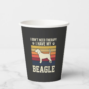 Vasos De Papel Terapia Retro de Perro Beagle Vintage
