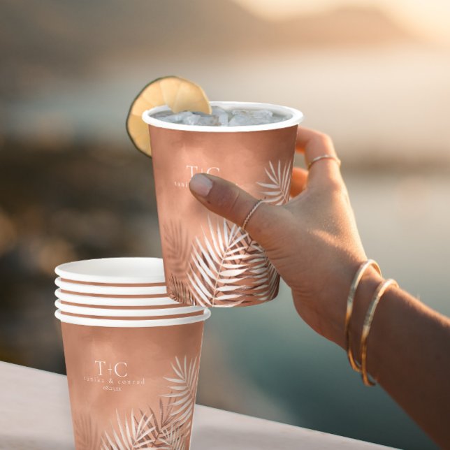 Vasos De Papel Terra Cotta ID956 Boda de hojas de palmera exubera (Subido por el creador)