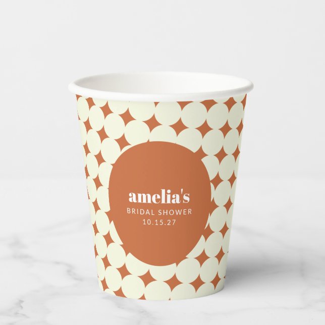 Vasos De Papel Terracota Geométrico Único Despedida de Soltera Pe (Anverso)