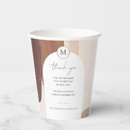 Vasos De Papel Terracota moderna | Boda de monograma