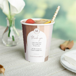 Vasos De Papel Terracota moderna especiada | Boda con monograma