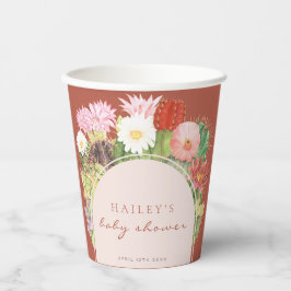 Vasos De Papel Terracotta Boho Bloom Cactus Baby Shower