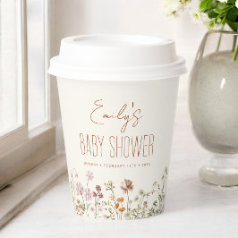 Vasos De Papel Terracotta Flor Silvestre Boho Baby Shower En Bloo