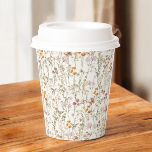 Vasos De Papel Terracotta Flor Silvestre Boho Baby Shower En Bloo