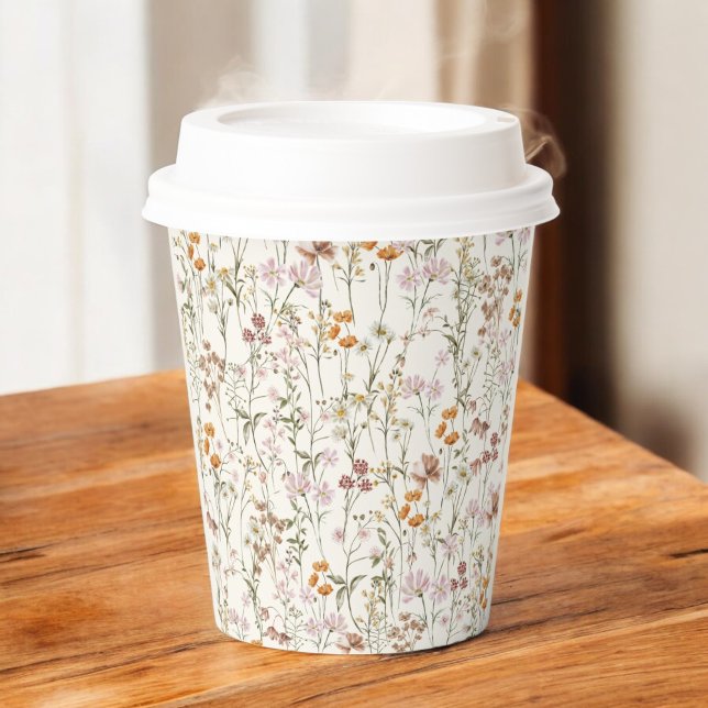 Vasos De Papel Terracotta Flor Silvestre Boho Baby Shower En Bloo (Subido por el creador)