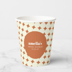 Vasos De Papel Terracotta Geométrica Única Ducha Bridal Personali