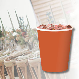 Vasos De Papel Terracotta Naranja Color sólido Cálido y Diseño Te