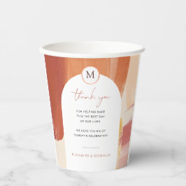 Vasos De Papel Terracotta Sunrise | Boda de monograma