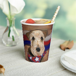 VASOS DE PAPEL TERRIER AIREDALE       