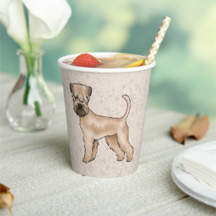 Vasos De Papel Terrier de Trigo Irlandés Cuidado Perro Beige