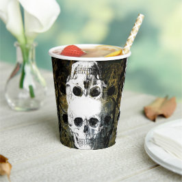 Vasos De Papel Terror de Halloween - 3 Calaveras Explosión de Gra