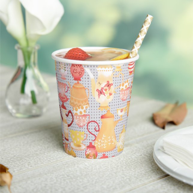 Vasos De Papel Teteras y tazas grises (in situ)