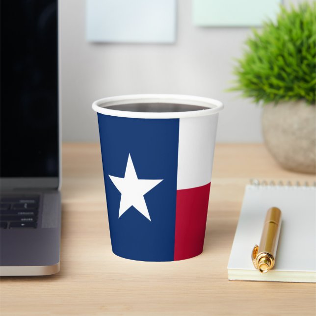Vasos De Papel Texan Flag, Flag of Texas (in situ)