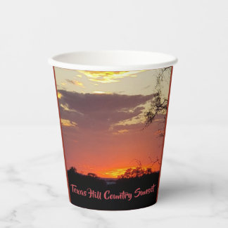 Vasos De Papel Texas Hill Country Sunset Paper taza