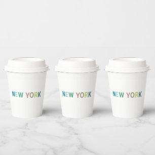 Vasos De Papel Texto colorido de Nueva York