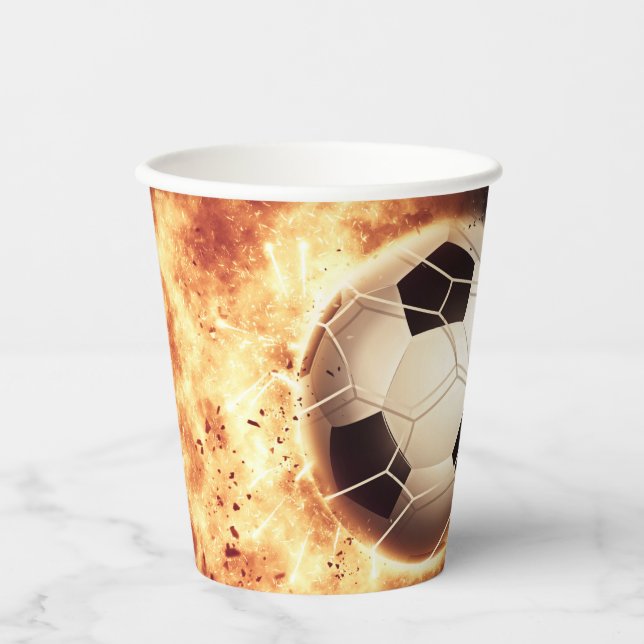 Vasos De Papel Texto del personalizado Gol de fútbol (Anverso)