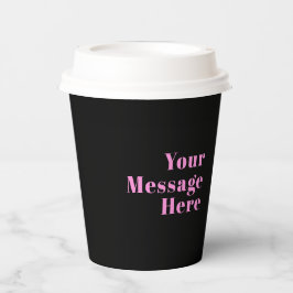 Vasos De Papel Texto editable retro-moderno | Negro y rosa