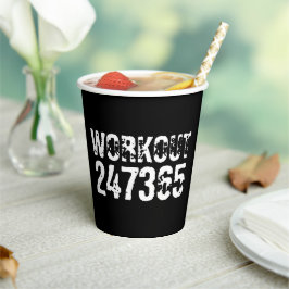 Vasos De Papel Texto grabado y desgastado Workout 247365 white