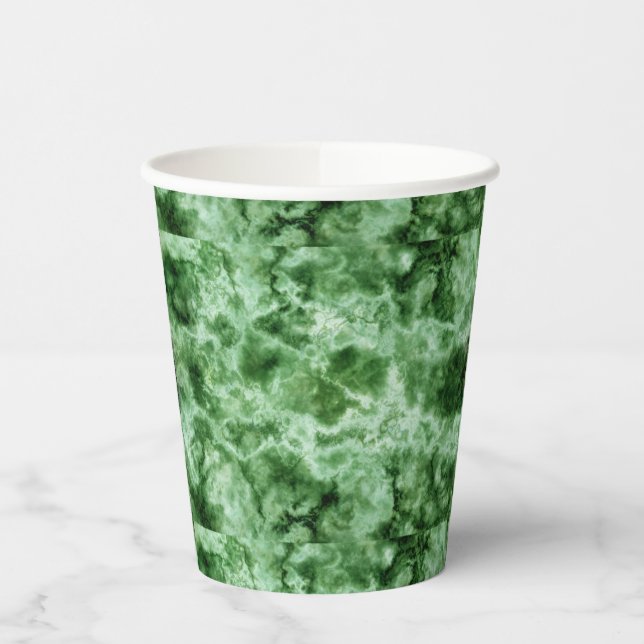Vasos De Papel Textura de mármol verde (Izquierda)