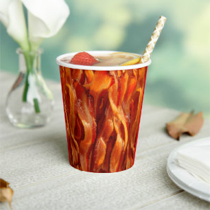 Vasos De Papel Textura de tocino salado caliente