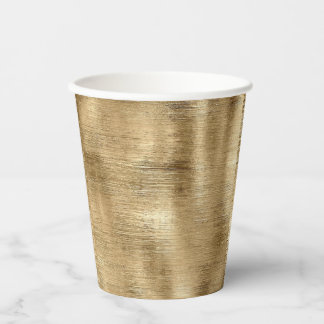 Vasos De Papel Textura metálica de oro shimmer rústico elegante