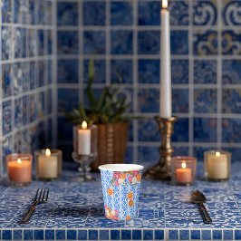 Vasos De Papel Thats amore mediterranean blue tiles bridal shower