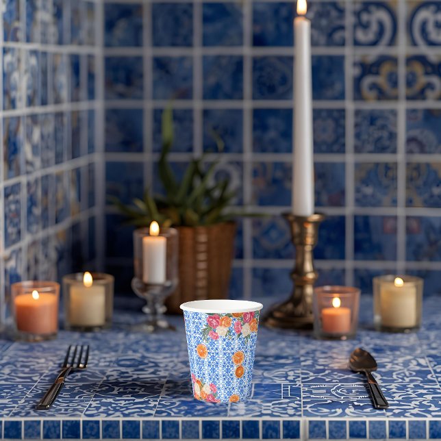 Vasos De Papel Thats amore mediterranean blue tiles bridal shower (Subido por el creador)