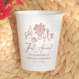 Vasos De Papel That's Amore Pizza & Wine Despedida de Soltera
