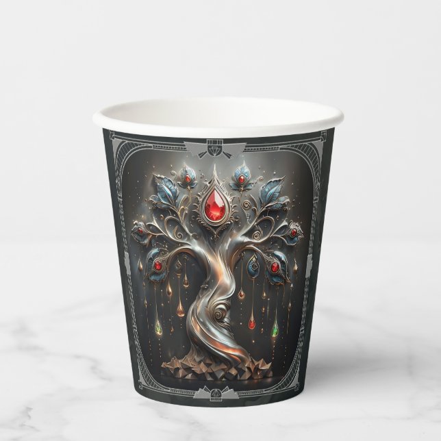 Vasos De Papel  The Art Deco Tree of Life design.  (Anverso)