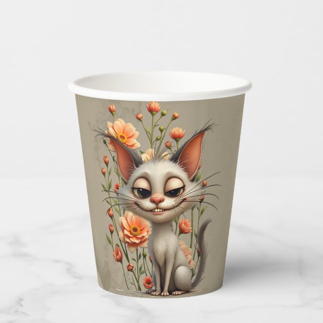 Vasos De Papel The mischievous cat  (Anverso)